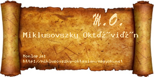 Miklusovszky Oktávián névjegykártya
